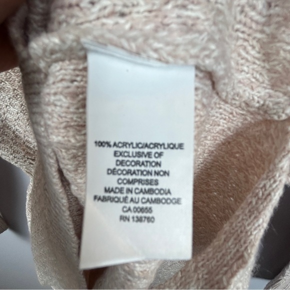 RW & CO Floral Embroidered Cinched Waist Tunic Sweater XS Cream - Picture 12 of 13